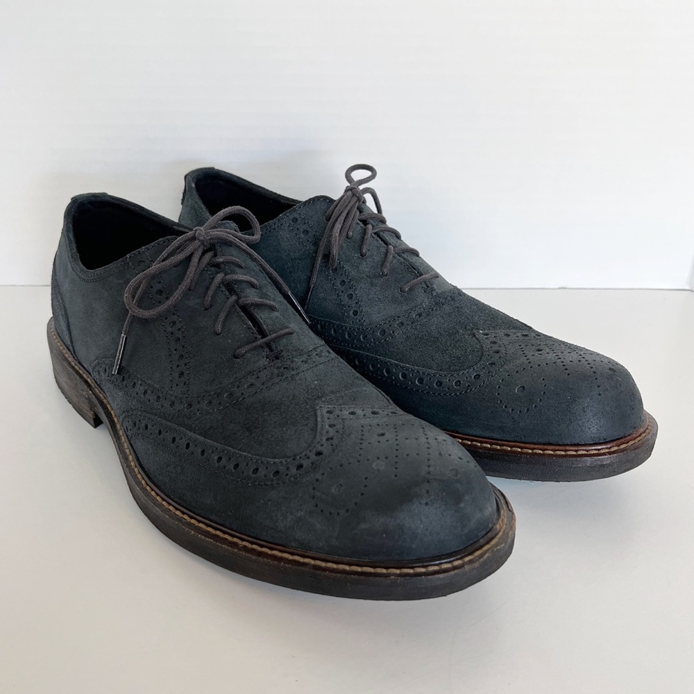 ✖️SOLD✖️•ECCO• NWOB Kenton Oxford Tie Dress Shoe in Black Oiled Suede - Picture 1 of 13